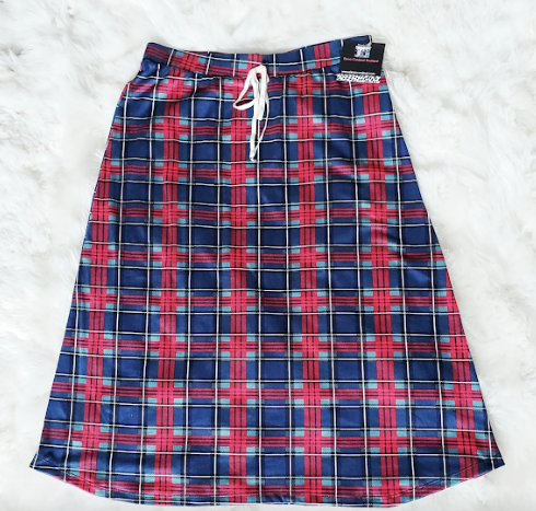 A line plaid lounging skirt