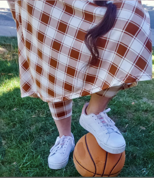 Butterscotch plaid activewear skirt